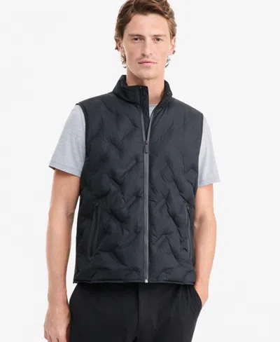 Alfani Men's Welded Alfatech Contrast-trim Full-zip Vest, Macy's Exclusive In Blue