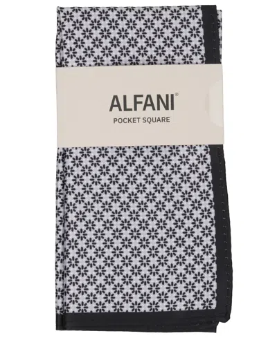 Alfani Men's Wells Geometric Pattern Pocket Square, Macy's Exclusive In Black
