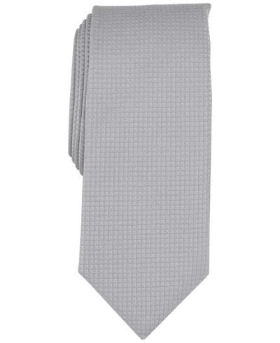 Alfani Men's Windhill Solid Tie, Created For Macy's In Silver