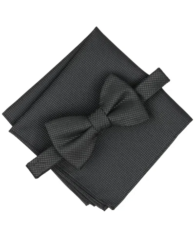 Alfani Men's Wolfe Solid Bow Tie And Pocket Square, 2-piece Set, Macy's Exclusive In Burgundy
