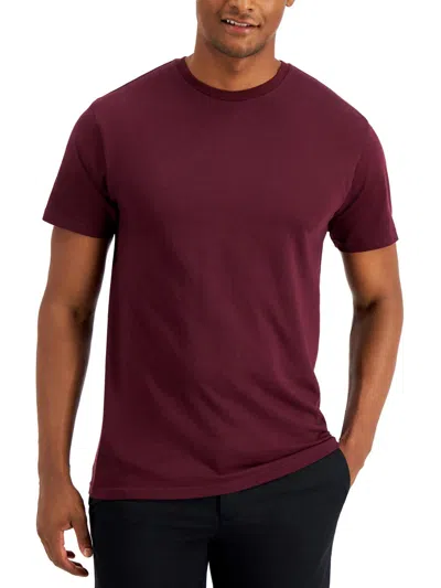 Alfani Mens Cotton Crew Neck T-shirt In Red