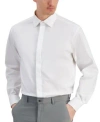 Alfani Mens Covered Placket Tuxedo Shirt Regular Slim Fit In Deep Black