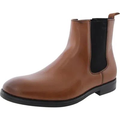 Alfani Mens Faux Leather Pull On Chelsea Boots