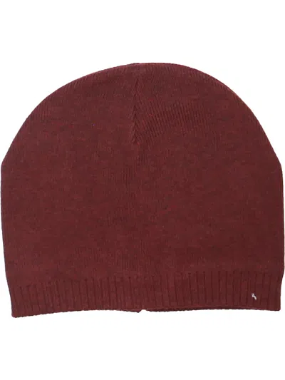 Alfani Mens Fleece Reflective Beanie Hat In Red