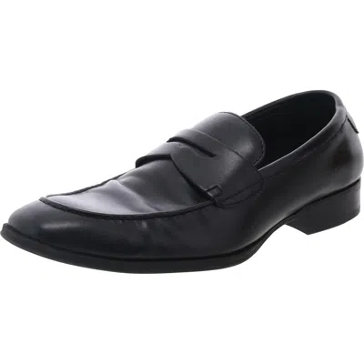 Alfani Mens Memory Foam Faux Leather Loafers In Black