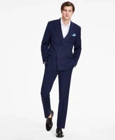 Alfani Mens Navy Slim Fit Stripe Double Breasted Suit Separates Created For Macys