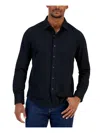 Alfani Men's Modern Classic-fit Stretch Solid Button-down Shirt, Created For Macy's In Black