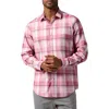 Alfani Mens Plaid Cotton Button-down Shirt In Pink