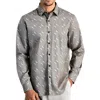 Alfani Mens Printed Cotton Button-down Shirt In Gray