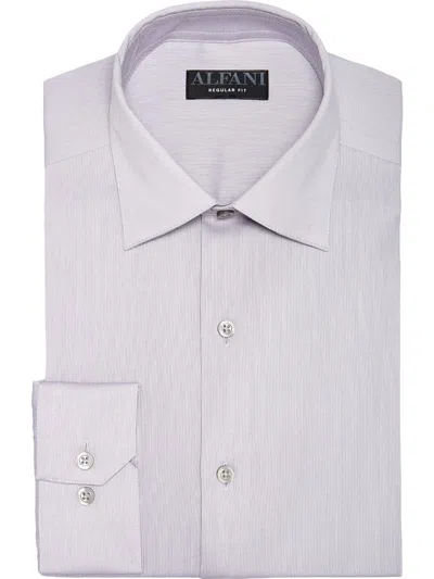 Alfani Mens Regular Fit Office Wear Button-down Shirt In Silver
