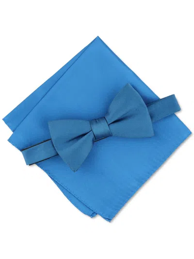 Alfani Mens Satin Formal Bow Tie In Blue
