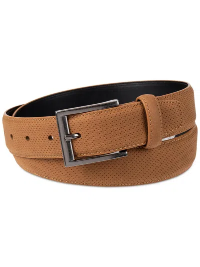 Alfani Mens Solid Buckle Dress Belt In Multi