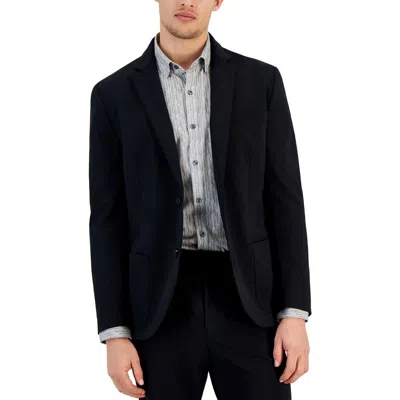 Alfani Mens Stretch Nylon Two-button Blazer In Deep Black