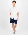 Alfani Mens Stripe Shirt Bermuda Shorts Exclusively At Macys In Neutral