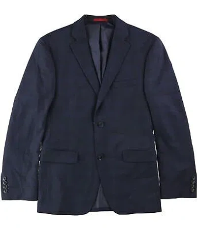 Pre-owned Alfani Mens Traveler Two Button Blazer Jacket In Blue