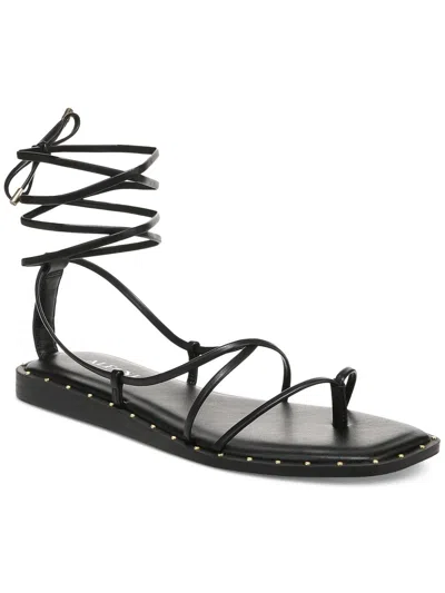 Alfani Novaraa Womens Faux Leather Thong Gladiator Sandals In Black