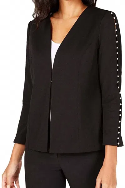 Alfani Pearl Embellished Jacket In Deep Black