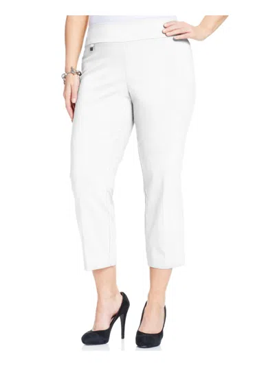 Alfani Plus Womens Twill Stretch Capri Pants In White
