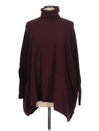 Pre-owned Alfani Poncho In Burgundy