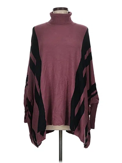 Pre-owned Alfani Poncho In Burgundy