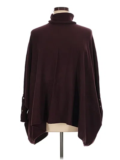 Pre-owned Alfani Poncho In Burgundy