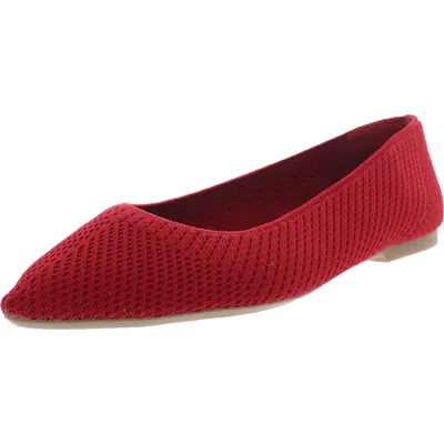Alfani Poppy Womens Woven Pointed Toe Ballet Flats In Red