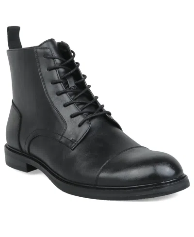 Alfani Rayyne Ankle Lace-up Memory Foam Boot, Macy's Exclusive In Black