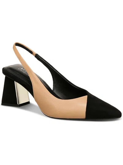 Alfani Sarafina Womens Faux Leather Stretch Slingback Heels In Multi