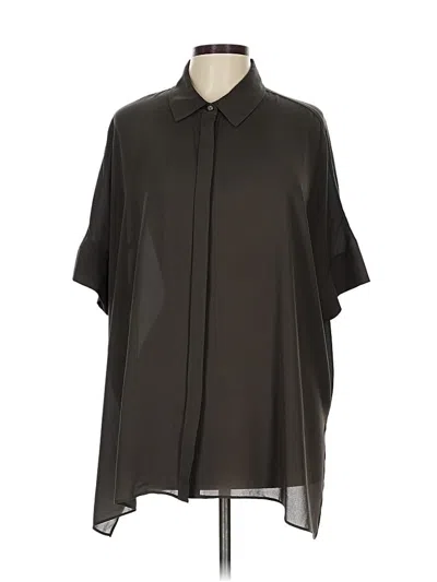 Pre-owned Alfani Short Sleeve Blouse In Black