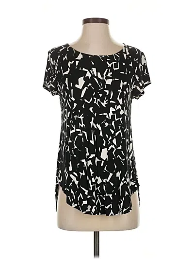 Pre-owned Alfani Short Sleeve Blouse In Black
