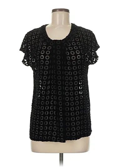 Pre-owned Alfani Short Sleeve Blouse In Black
