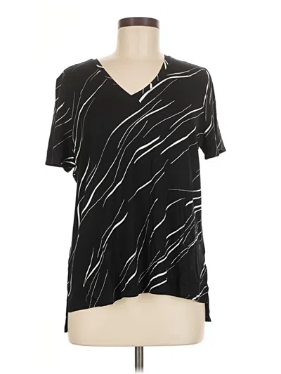 Pre-owned Alfani Short Sleeve Blouse In Black
