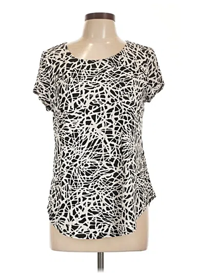Pre-owned Alfani Short Sleeve Blouse In Black