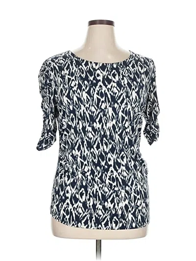 Pre-owned Alfani Short Sleeve Blouse In Blue