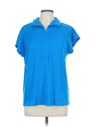 Pre-owned Alfani Short Sleeve Blouse In Blue