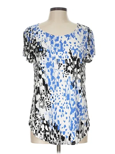 Pre-owned Alfani Short Sleeve Blouse In Blue