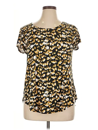 Pre-owned Alfani Short Sleeve Blouse In Gold