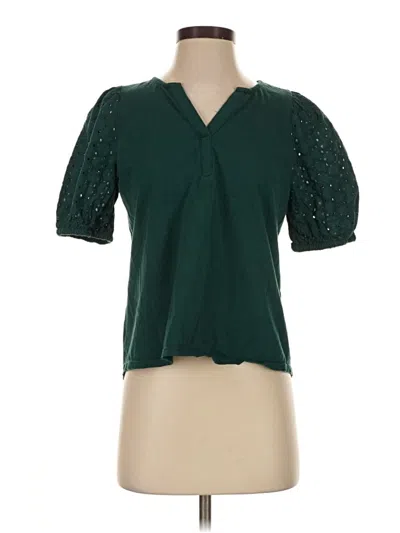 Pre-owned Alfani Short Sleeve Blouse In Green