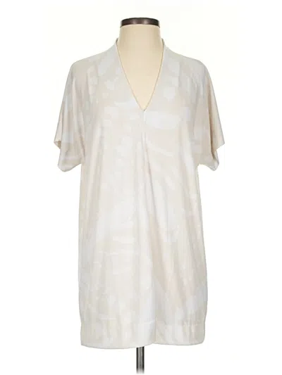 Pre-owned Alfani Short Sleeve Blouse In Ivory
