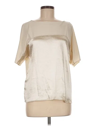 Pre-owned Alfani Short Sleeve Blouse In Ivory