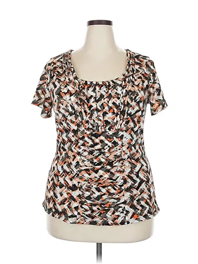 Pre-owned Alfani Short Sleeve Blouse In Orange