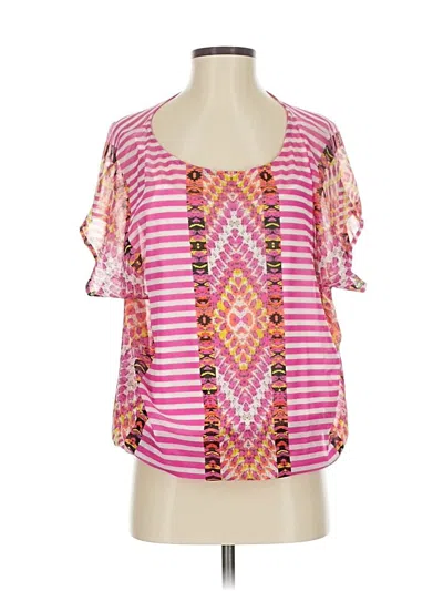 Pre-owned Alfani Short Sleeve Blouse In Pink
