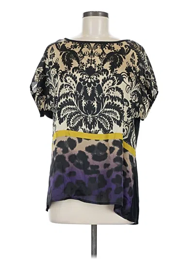 Pre-owned Alfani Short Sleeve Blouse In Purple