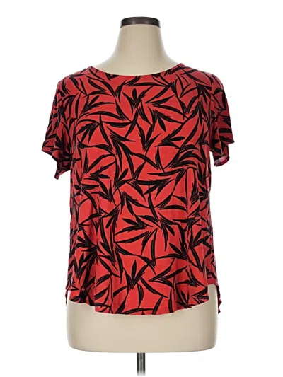 Pre-owned Alfani Short Sleeve Blouse In Red