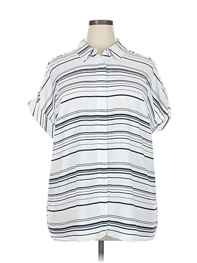 Pre-owned Alfani Short Sleeve Blouse In Silver