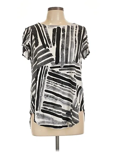 Pre-owned Alfani Short Sleeve Blouse In Silver