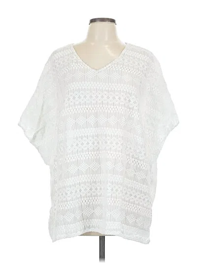 Pre-owned Alfani Short Sleeve Blouse In White