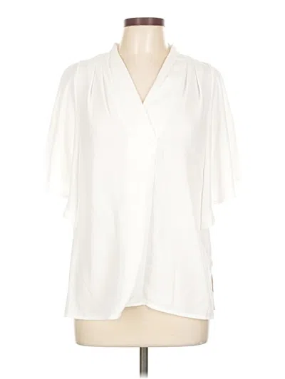 Pre-owned Alfani Short Sleeve Blouse In White