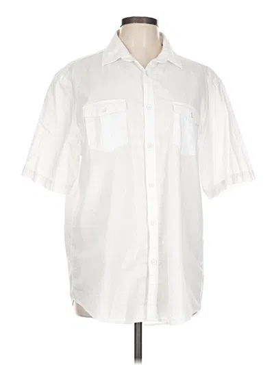 Pre-owned Alfani Short Sleeve Blouse In White