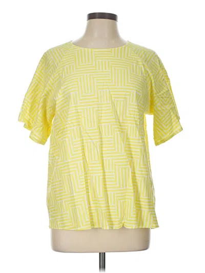 Pre-owned Alfani Short Sleeve Blouse In Yellow